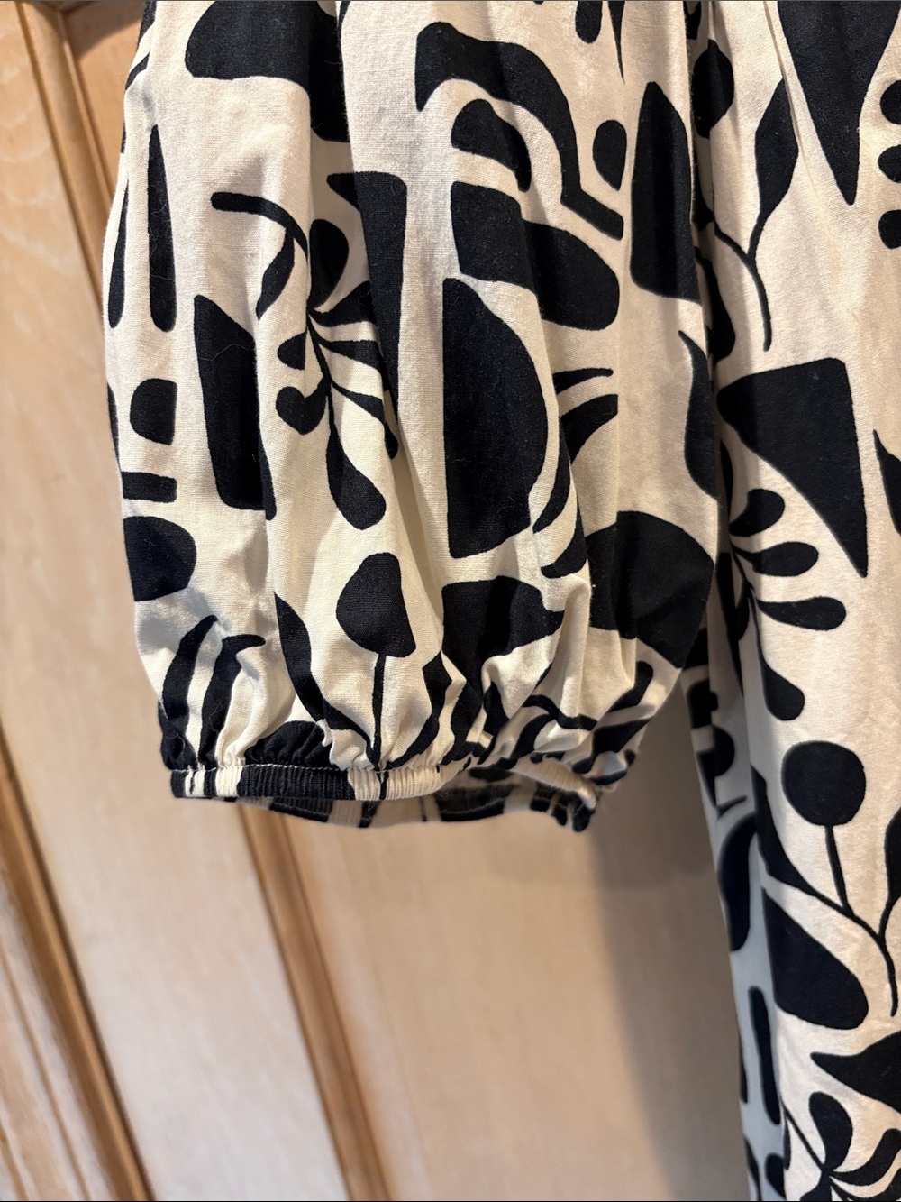 Anthropologie Black and Cream Abstract Print Maxi Dress - Picture 5 of 9